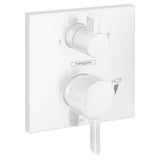 Hansgrohe - Ecostat Pressure Balance Trim Square with Diverter in Matte White - Matte White