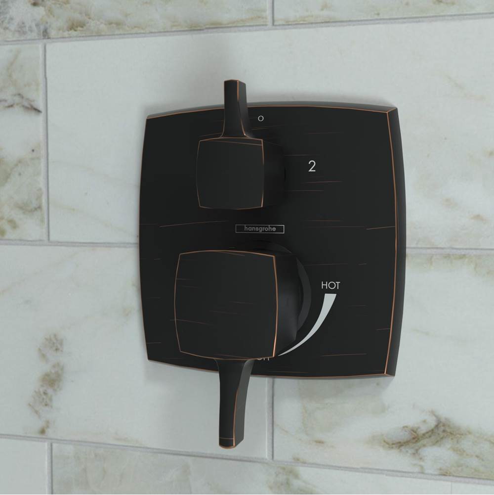 Hansgrohe - Ecostat Classic Pressure Balance Trim Classic Square with Diverter in Rubbed Bronze - Rubbed Bronze