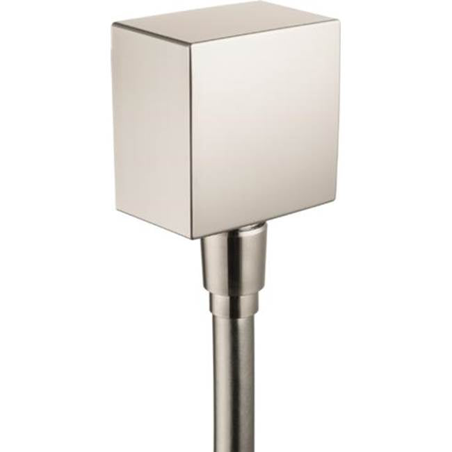 Hansgrohe - FixFit Wall Outlet Square with Check Valves in Brushed Nickel - Brushed Nickel