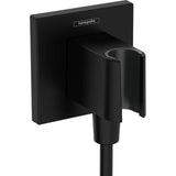 Hansgrohe - FixFit E Wall Outlet with Handshower Holder in Matte Black - Matte Black