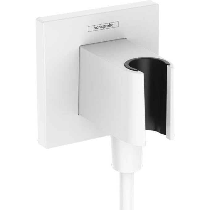 Hansgrohe - FixFit E Wall Outlet with Handshower Holder in Matte White - Matte White