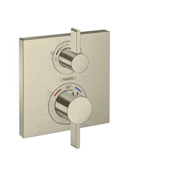 Hansgrohe - Ecostat Square Thermostatic Trim with Volume Control in Brushed Nickel - Brushed Nickel