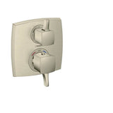 Hansgrohe - Ecostat Classic Thermostatic Trim with Volume Control, Square in Brushed Nickel - Brushed Nickel