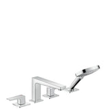 Hansgrohe - Metropol 4-Hole Roman Tub Set Trim with Lever Handles and 1.75 GPM Handshower in Chrome - Chrome