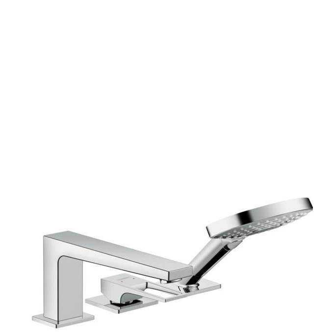 Hansgrohe - Metropol 3-Hole Roman Tub Set Trim with Loop Handle and 1.75 GPM Handshower in Chrome - Chrome