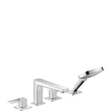 Hansgrohe - Metropol 4-Hole Roman Tub Set Trim with Loop Handles and 1.75 GPM Handshower in Chrome - Chrome