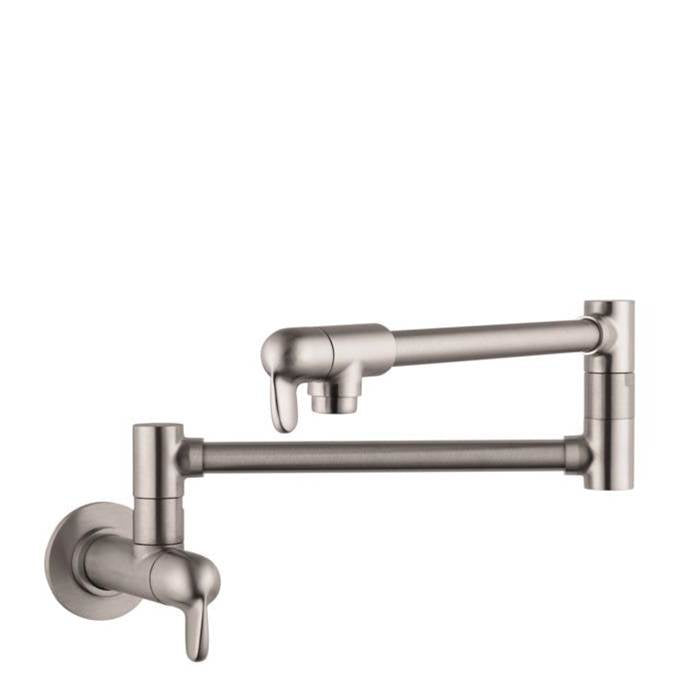 Hansgrohe - Contemporary Wall-Mounted Pot Filler in Steel Optic - Steel Optic