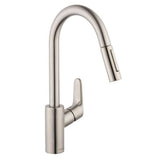 Hansgrohe - Focus HighArc Kitchen Faucet, 2-Spray Pull-Down, 1.75 GPM in Steel Optic - Steel Optic