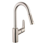 Hansgrohe - Focus Prep Kitchen Faucet, 2-Spray Pull-Down, 1.75 GPM in Steel Optic - Steel Optic