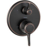 Hansgrohe - Ecostat Classic Thermostatic Trim with Volume Control and Diverter, Round in Rubbed Bronze - Rubbed Bronze