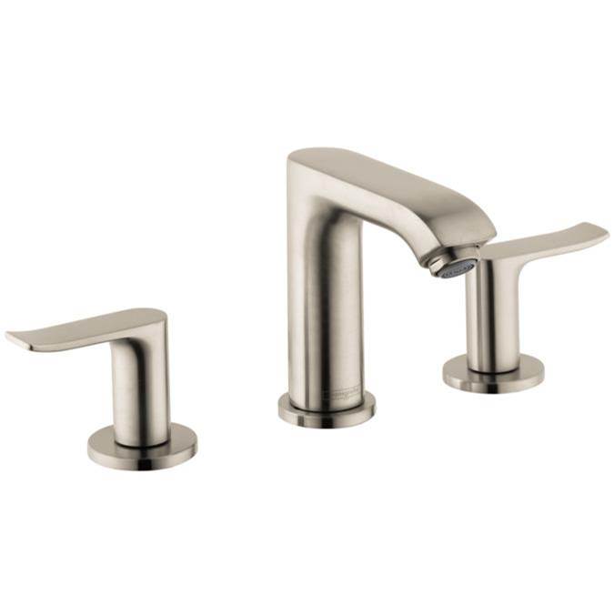 Hansgrohe - Metris Widespread Faucet 100 with Pop-Up Drain, 1.2 GPM in Brushed Nickel - Brushed Nickel