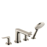 Hansgrohe - Metris 4-Hole Roman Tub Set Trim with 1.75 GPM Handshower in Brushed Nickel - Brushed Nickel