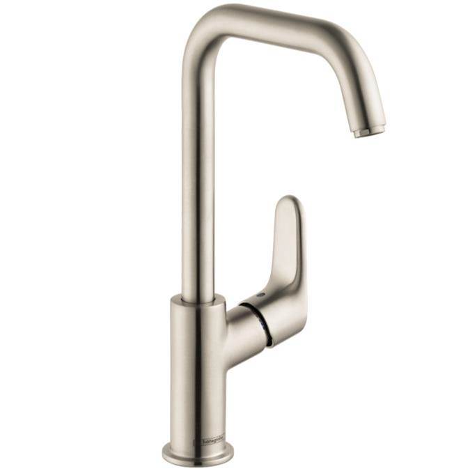 Hansgrohe - Focus Single-Hole Faucet 240 with Swivel Spout and Pop-Up Drain, 1.2 GPM in Brushed Nickel - Brushed Nickel