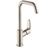 Hansgrohe - Focus Single-Hole Faucet 240 with Swivel Spout and Pop-Up Drain, 1.2 GPM in Brushed Nickel - Brushed Nickel