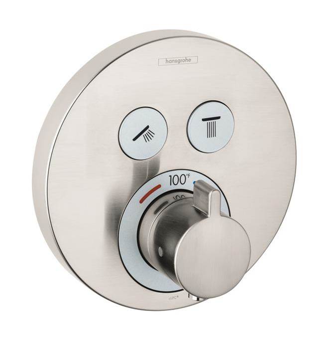 Hansgrohe - ShowerSelect S Thermostatic Trim for 2 Functions, Round in Brushed Nickel - Brushed Nickel