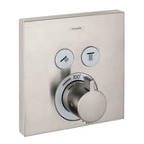Hansgrohe - ShowerSelect Thermostatic Trim for 2 Functions, Square in Brushed Nickel - Brushed Nickel