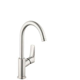 Hansgrohe - Logis Single-Hole Faucet 210 with Swivel Spout and Pop-Up Drain, 1.2 GPM in Brushed Nickel - Brushed Nickel
