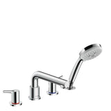 Hansgrohe - Talis S 4-Hole Roman Tub Set Trim with 1.8 GPM Handshower in Chrome - Chrome