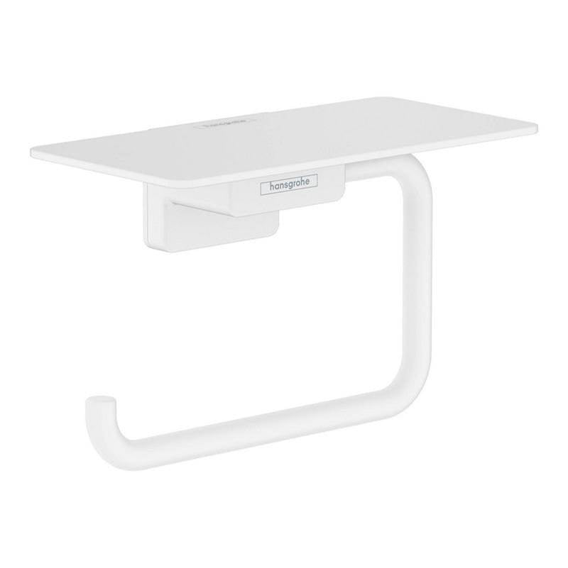 Hansgrohe - AddStoris Toilet Paper Holder with Shelf in Matte White - Matte White