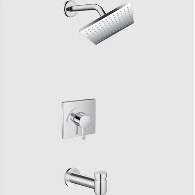 Hansgrohe - Vernis Shape Pressure Balance Tub/Shower Set, 2.5 GPM in Brushed Nickel - Brushed Nickel