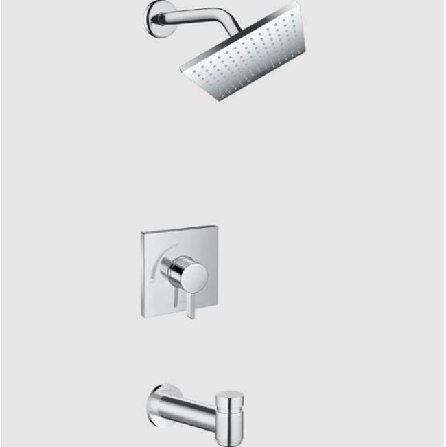 Hansgrohe - Vernis Shape Pressure Balance Tub/Shower Set, 1.5 GPM in Brushed Nickel - Brushed Nickel