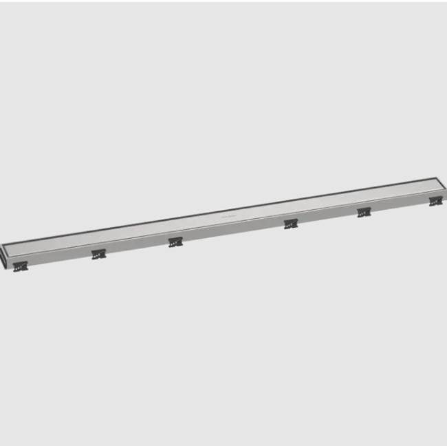 Hansgrohe - RainDrain Match Trim for 39 3/8'' Rough with Height Adjustable Frame in Brushed Stainless Steel - Brushed Stainless Steel