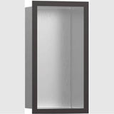 Hansgrohe - XtraStoris Individual Wall Niche Brushed Stainless Steel with Design Frame 12''x 6''x 4''  in Brushed Black Chrome - Brushed Black Chrome