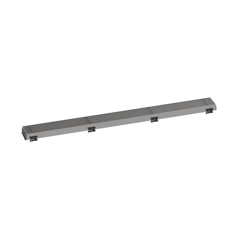 Hansgrohe - RainDrain Match Trim Boardwalk for 31 1/2'' Rough with Height Adjustable Frame in Brushed Stainless Steel - Brushed Stainless Steel