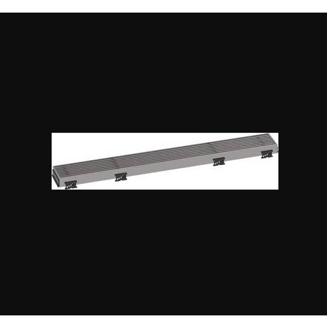 Hansgrohe - RainDrain Match Trim Boardwalk for 35 1/4'' Rough with Height Adjustable Frame in Brushed Stainless Steel - Brushed Stainless Steel