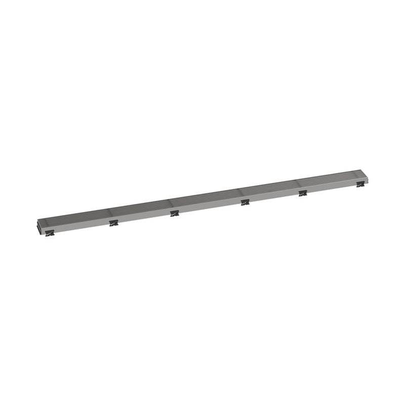 Hansgrohe - RainDrain Match Trim Boadwalk for 47 1/4'' Rough with Height Adjustable Frame in Brushed Stainless Steel - Brushed Stainless Steel