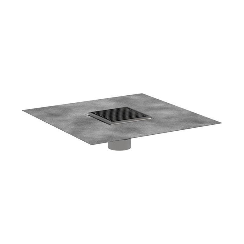 Hansgrohe - RainDrain Brilliance Point Drain Set 4''x 4'' Trim with Height Adjustable Frame and Rough in Brushed Stainless Steel - Brushed Stainless Steel