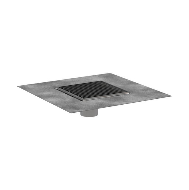 Hansgrohe - RainDrain Brilliance Point Drain Set 6''x 6'' Trim with Height Adjustable Frame and Rough in Brushed Stainless Steel - Brushed Stainless Steel