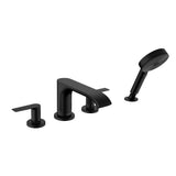 Hansgrohe - Vivenis 4-Hole Roman Tub Set Trim with 1.75 GPM Handshower in Matte Black - Matte Black