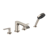 Hansgrohe - Vivenis 4-Hole Roman Tub Set Trim with 1.75 GPM Handshower in Brushed Nickel - Brushed Nickel