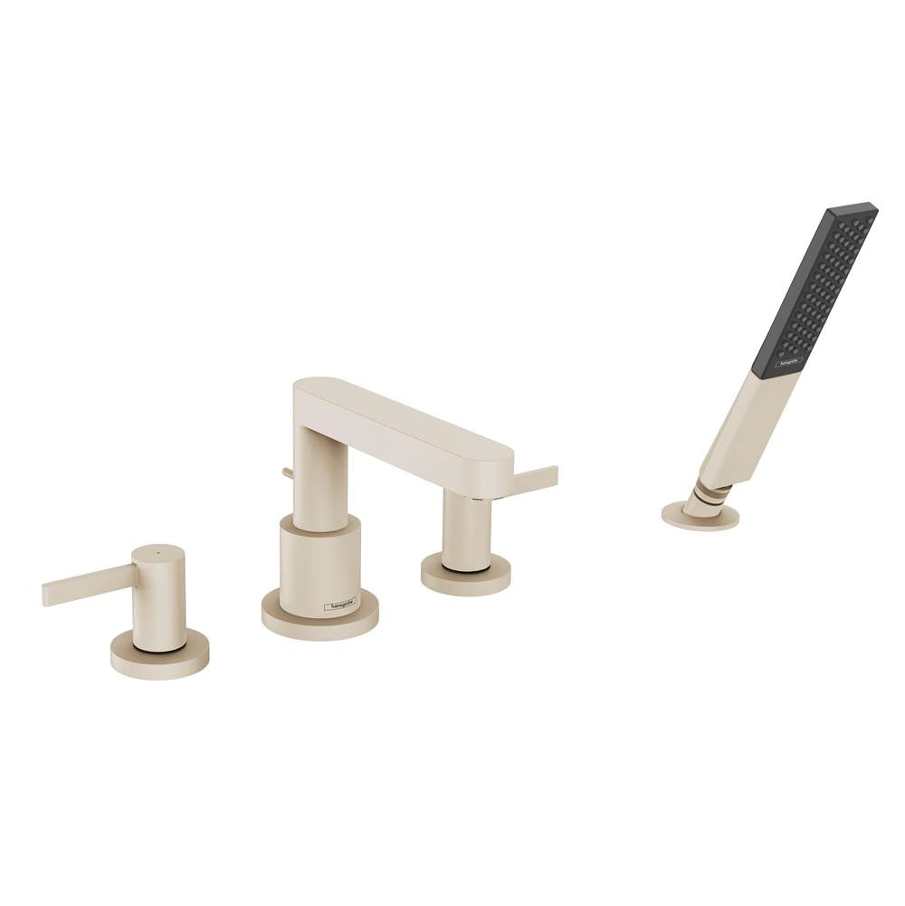 Hansgrohe - Finoris 4-Hole Roman Tub Set Trim with 1.75 GPM Handshower in Brushed Nickel - Brushed Nickel