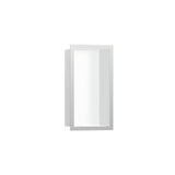 Hansgrohe - XtraStoris Individual Wall Niche Matte White with Design Frame 12''x 6''x 4''  in Brushed Stainless Steel - Brushed Stainless Steel