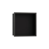 Hansgrohe - XtraStoris Individual Wall Niche Matte Black with Design Frame 12''x 12''x 4'' in Brushed Black Chrome - Brushed Black Chrome