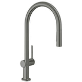 Hansgrohe - Talis N HighArc Kitchen Faucet, O-Style, 2-Spray Pull-Down, 1.75 GPM in Brushed Black Chrome - Brushed Black Chrome