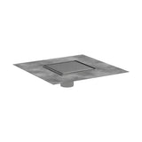 Hansgrohe - RainDrain Brilliance Point Drain Set 6''x 6'' Trim Tileable Rear Cover and Rough in Brushed Stainless Steel - Brushed Stainless Steel