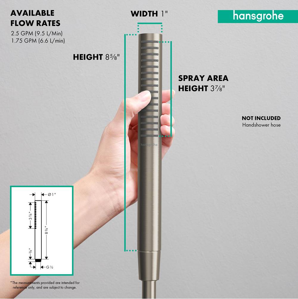 Pulsify S Baton Handshower 100 1-Jet, 1.75 GPM in Chrome