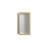 Hansgrohe - XtraStoris Individual Wall Niche Brushed Stainless Steel with Design Frame 12''x 6''x 4''  in Polished Gold Optic - Polished Gold Optic
