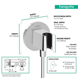 FixFit S Wall Outlet with Handshower Holder in Chrome