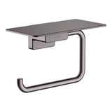 Hansgrohe - AddStoris Toilet Paper Holder with Shelf in Brushed Black Chrome - Brushed Black Chrome