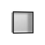 Hansgrohe - XtraStoris Individual Wall Niche Brushed Stainless Steel with Design Frame 12''x 12''x 4''  in Matte Black - Matte Black