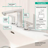 Rebris S Widespread Faucet 110 with Pop-Up Drain, 1.2 GPM in Chrome