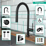 Talis N HighArc Kitchen Faucet, O-Style 2-Spray Pull-Down, 1.5 GPM in Chrome
