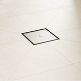 RainDrain Brilliance Point Drain Set 6''x 6'' Trim Tileable Rear Cover and Rough in Matte Black