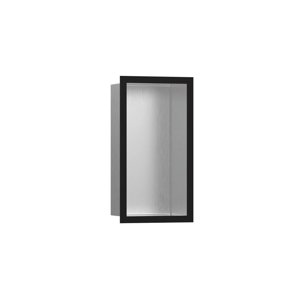 Hansgrohe - XtraStoris Individual Wall Niche Brushed Stainless Steel with Design Frame 12''x 6''x 4''  in Matte Black - Matte Black