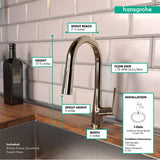 Talis S Prep Kitchen Faucet, 2-Spray Pull-Down, 1.75 GPM in Chrome