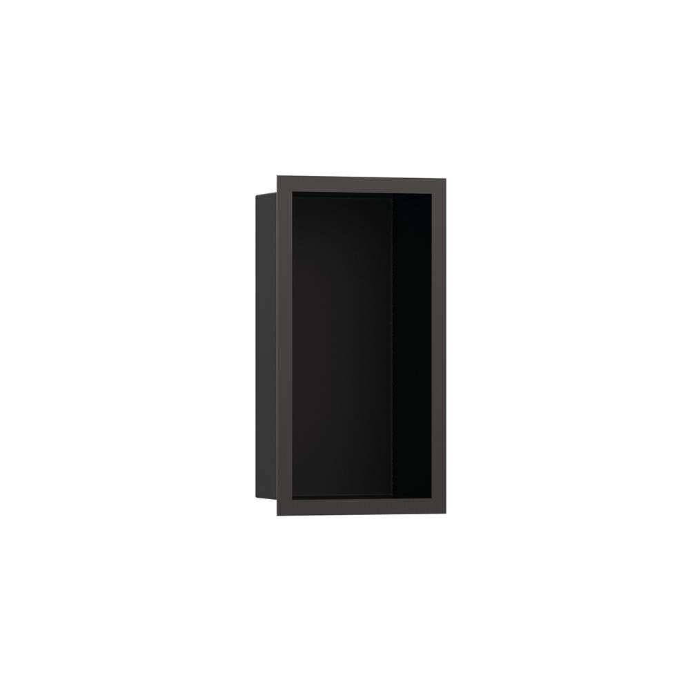Hansgrohe - XtraStoris Individual Wall Niche Matte Black with Design Frame 12''x 6''x 4'' in Brushed Black Chrome - Brushed Black Chrome